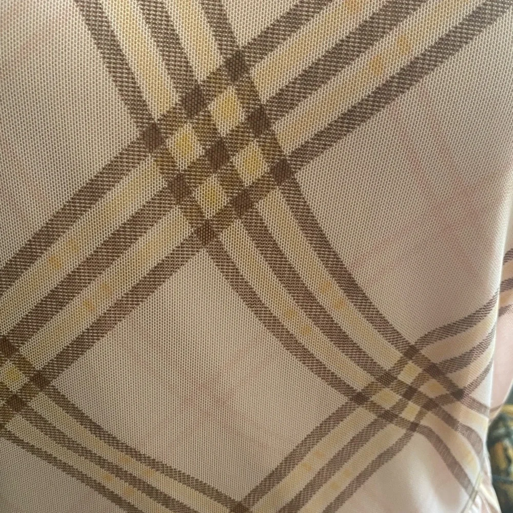 AUW Blush and Beige Checkered Midi Dress - Picture 3 of 5